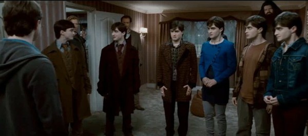 Harry Potter et les Reliques de la mort, partie 1: Harry Potter (Daniel Radcliffe) et ses doubles